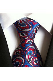 Men Wedding Cocktail Necktie At Work Blue Muticolors Tie