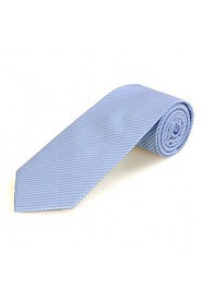 Men's Striped Blue Grey Microfiber Tie Necktie For Wedding Party Holiday With Gift Box