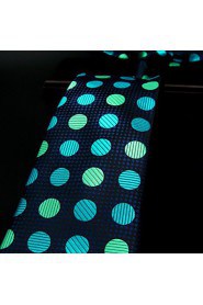 Men's Tie Green Dots Fashion 100% Silk Business