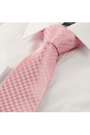 Men's Classic Pink Dot Microfiber Tie Necktie For Wedding Holiday Valentine With Gift Box