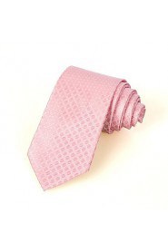 Men's Classic Pink Dot Microfiber Tie Necktie For Wedding Holiday Valentine With Gift Box