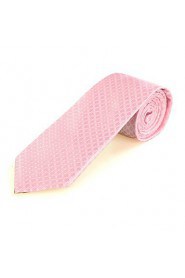 Men's Classic Pink Dot Microfiber Tie Necktie For Wedding Holiday Valentine With Gift Box