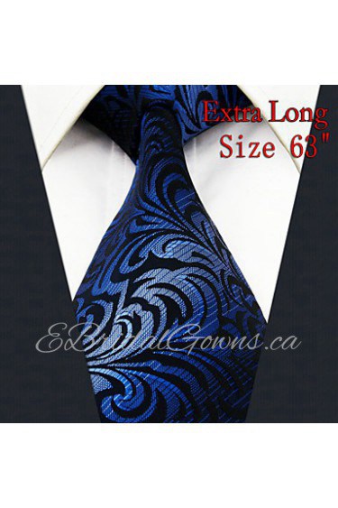 Men's Tie Ripple Navy Blue 100% Silk Business New Fashion Casual