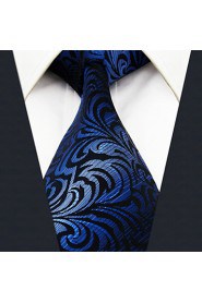 Men's Tie Ripple Navy Blue 100% Silk Business New Fashion Casual