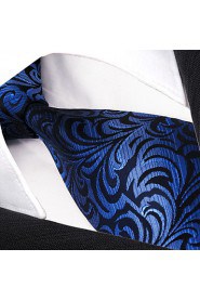 Men's Tie Ripple Navy Blue 100% Silk Business New Fashion Casual