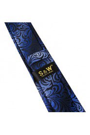 Men's Tie Ripple Navy Blue 100% Silk Business New Fashion Casual