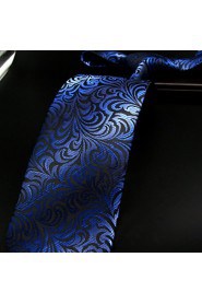 Men's Tie Ripple Navy Blue 100% Silk Business New Fashion Casual