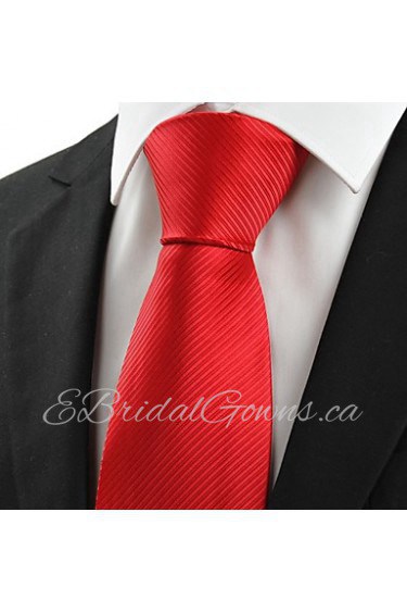 Men's Pure Colour Striped Microfiber Tie Necktie For Wedding Party Holiday With Gift Box (5 Colors Available)