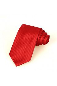 Men's Pure Colour Striped Microfiber Tie Necktie For Wedding Party Holiday With Gift Box (5 Colors Available)