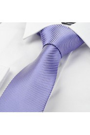 Men's Pure Colour Striped Microfiber Tie Necktie For Wedding Party Holiday With Gift Box (5 Colors Available)