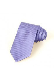 Men's Pure Colour Striped Microfiber Tie Necktie For Wedding Party Holiday With Gift Box (5 Colors Available)