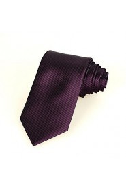 Men's Pure Colour Striped Microfiber Tie Necktie For Wedding Party Holiday With Gift Box (5 Colors Available)