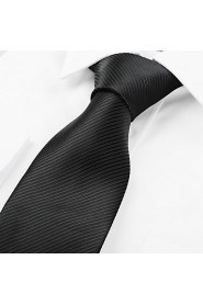 Men's Pure Colour Striped Microfiber Tie Necktie For Wedding Party Holiday With Gift Box (5 Colors Available)