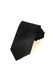 Men's Pure Colour Striped Microfiber Tie Necktie For Wedding Party Holiday With Gift Box (5 Colors Available)