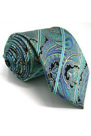 Men's 100% Silk Tie Paisley Green Business Necktie