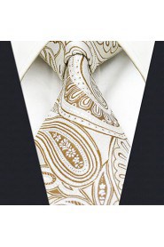 Men's 100% Silk Tie Paisley Yellow Business Necktie