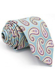 Men's100% Silk Tie Blue Paisley Fashion