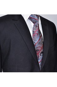 Men's 100% Silk Tie Gray Paisley Necktie Jacquard Woven