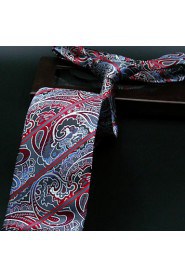 Men's 100% Silk Tie Gray Paisley Necktie Jacquard Woven