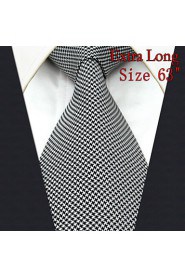 Men's Tie Checked White 100% Silk New Fashion Casual