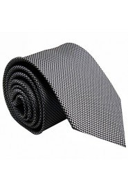 Men's Tie Checked White 100% Silk New Fashion Casual