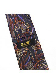 Men's100% Silk Tie Brown Paisley Fashion