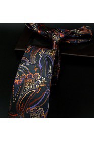 Men's100% Silk Tie Brown Paisley Fashion