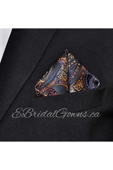 Men Paisley Multicolor 100% Silk Pocket Square Business Fashion