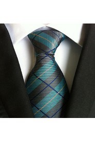 Men Wedding Cocktail Necktie At Work Blue Gray White Tie