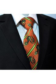 Shlax & Wing Neckties Men's Ties Orange Green Paisley Jacquard Woven