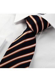 Men's Silver Striped Microfiber Tie Necktie For Wedding Party Holiday With Gift Box(2 Colors Avaliable)