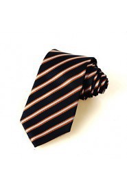 Men's Silver Striped Microfiber Tie Necktie For Wedding Party Holiday With Gift Box(2 Colors Avaliable)