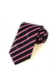 Men's Silver Striped Microfiber Tie Necktie For Wedding Party Holiday With Gift Box(2 Colors Avaliable)