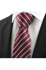 Men's Striped Microfiber Tie Necktie For Wedding Party Holiday With Gift Box(2 Colors Available)