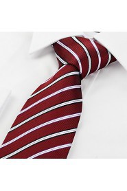 Men's Striped Microfiber Tie Necktie For Wedding Party Holiday With Gift Box(2 Colors Available)