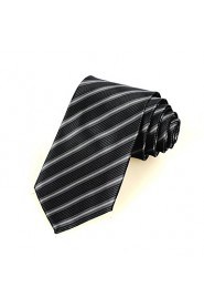 Men's Striped Microfiber Tie Necktie For Wedding Party Holiday With Gift Box(2 Colors Available)