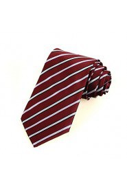 Men's Striped Microfiber Tie Necktie For Wedding Party Holiday With Gift Box(2 Colors Available)