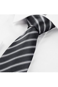 Men's Striped Microfiber Tie Necktie For Wedding Party Holiday With Gift Box(2 Colors Available)