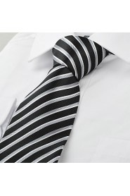 Men's Striped Microfiber Tie Necktie For Wedding Party Holiday With Gift Box(2 Colors Avaliable)