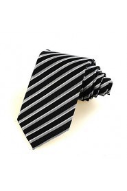 Men's Striped Microfiber Tie Necktie For Wedding Party Holiday With Gift Box(2 Colors Avaliable)