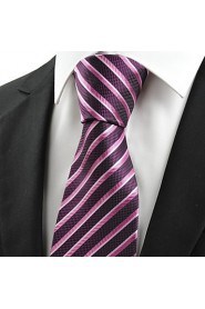 Men's Striped Microfiber Tie Necktie For Wedding Party Holiday With Gift Box(2 Colors Avaliable)