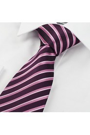 Men's Striped Microfiber Tie Necktie For Wedding Party Holiday With Gift Box(2 Colors Avaliable)