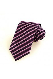 Men's Striped Microfiber Tie Necktie For Wedding Party Holiday With Gift Box(2 Colors Avaliable)