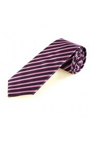 Men's Striped Microfiber Tie Necktie For Wedding Party Holiday With Gift Box(2 Colors Avaliable)