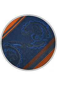 Men's Tie Striped Paisley Navy Blue Fashion 100% Silk Business