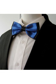 Men's Black Navy Solid Pre-tied Ajustable SilkBlend Wedding Dress Fashion SilkBlend Bow Tie