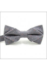 Men's Gray Multicolor Small Dots Mens Bow Tie Pre-tied Dress Wedding Blend Ajustable SilkBlend Wedding