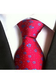 Men Wedding Cocktail Necktie At Work Red Blue Flower Tie