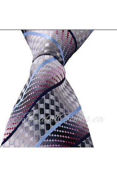 Classic Jacquard Woven Silk Men Leisure Colored Necktie Tie