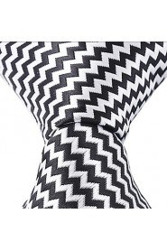 Black White Wavy Tie Men Adult Leisure Silk Jacquard Necktie